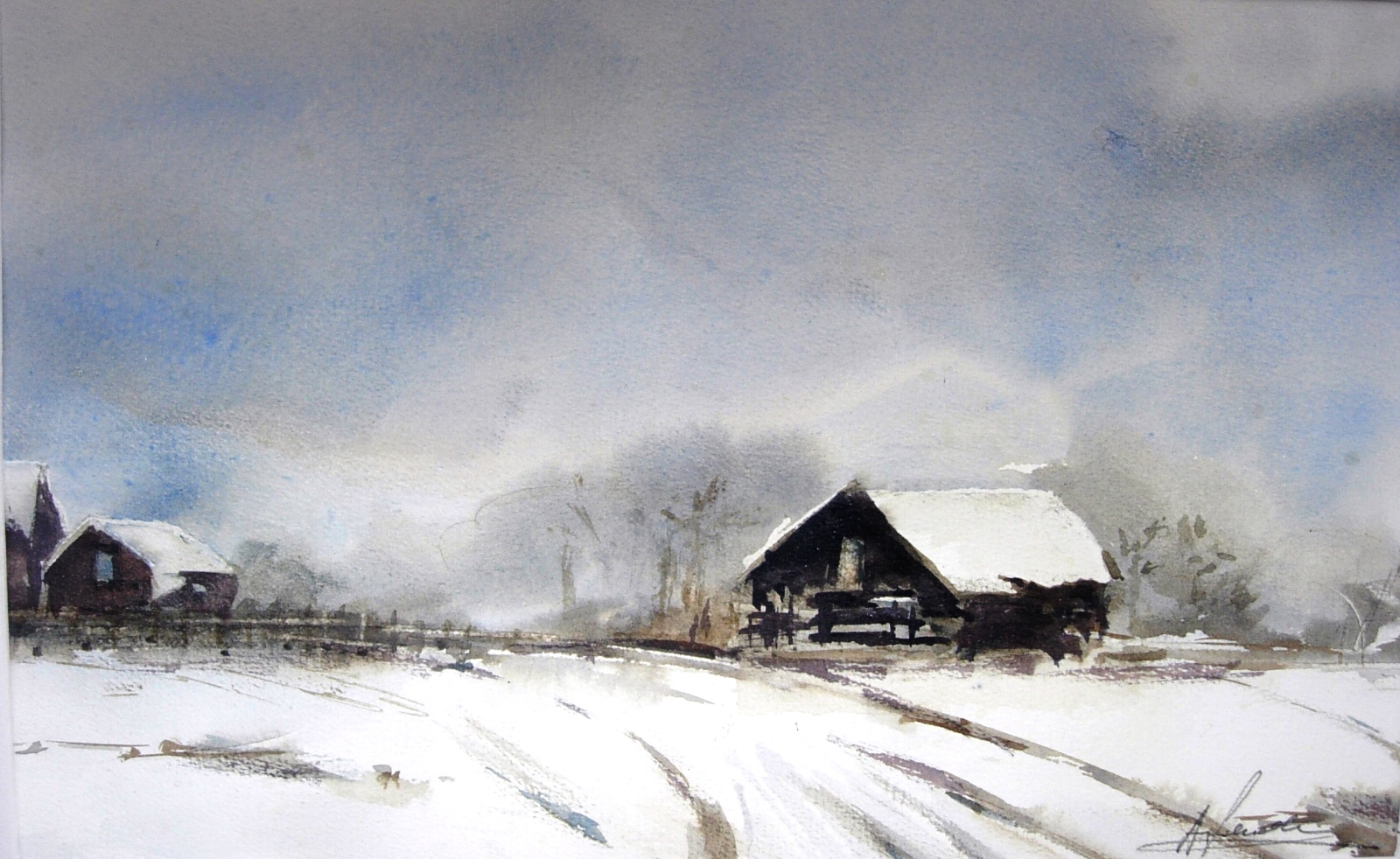 Serie paesaggi con la neve